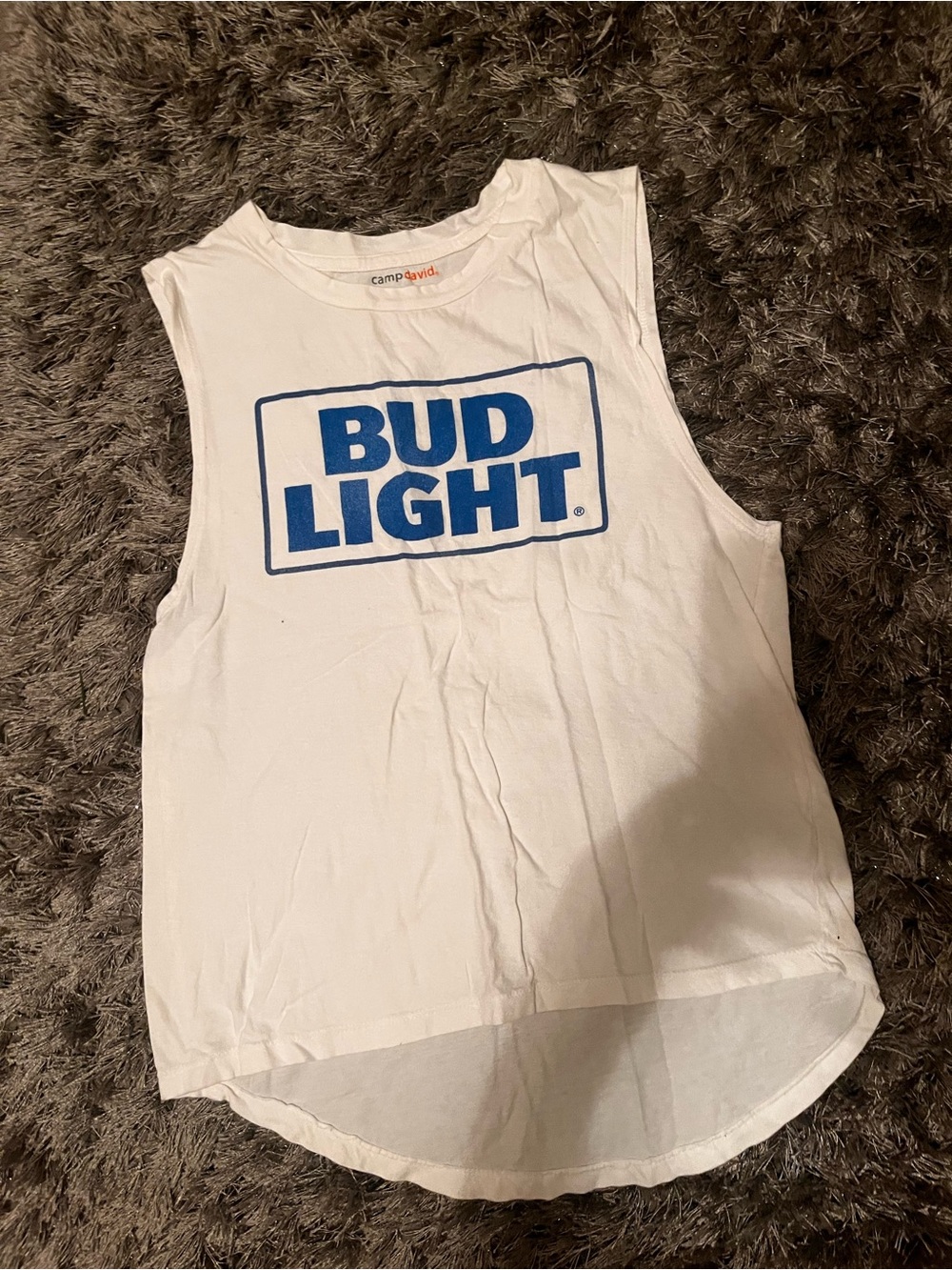 Camp David White Bud Light Graphic Women's Tank Top
